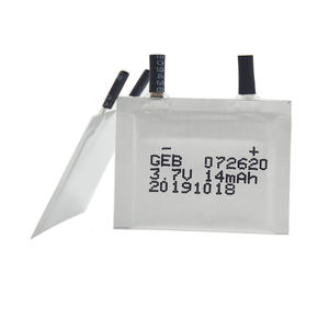 GEB 울트라 얇은 리튬 폴리머 배터리 3.7v 14mah 0.7mm 종이 얇은 <span class=keywords><strong>Lipo</strong></span> 배터리 스마트 카드 - Product Image 3