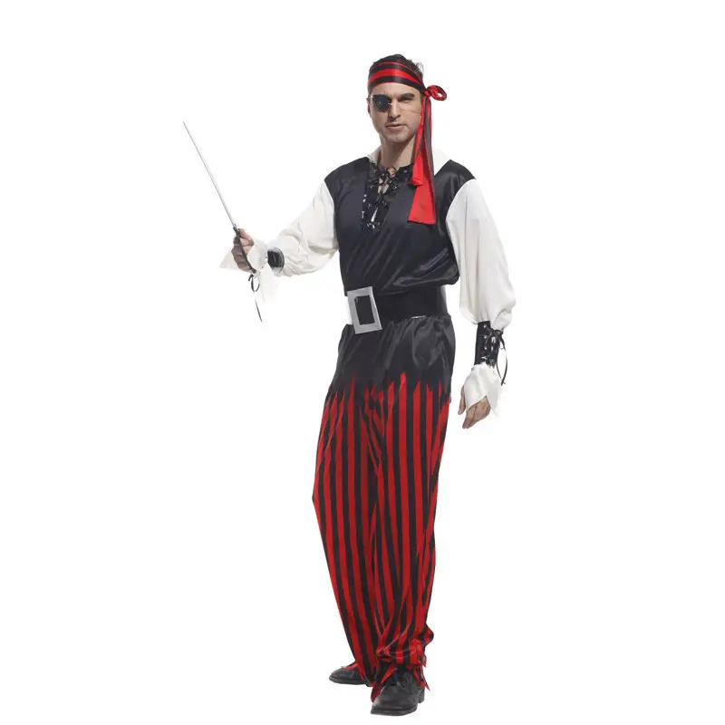 Fantasia de Halloween para adultos, Jack, Cabeça de Piratas masculino, fantasia de piratas das Caraíbas, fantasia de cosplay para festas