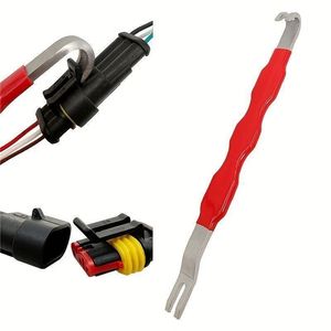 Automotive Wiring Harness <b>Clip</b> Pry Bar Red Orange Blue Plastic S2 Steel Removal <b>Tool</b> For Electrical Terminal Connector - Product Image 3