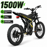 E Moto Dirt Bike moto électrique tout terrain 1500W 52V 2 batteries 68/140 km suspension complète freins à disque hydrauliques