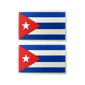 Personnalisation article drapeau cuba pvc environnement patch crochet et boucle patchs autocollants pour chapeau