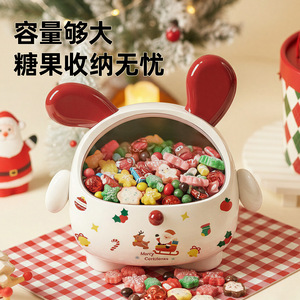 DunDun Dog Storage Box Santa Shape Candy Container Desktop Decor Covered Indoor Use - Product Image 2