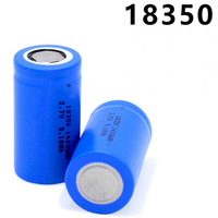 Baterai Lithium Silinder 18350 3.7V Kapasitas Penuh untuk Perangkat Medis dengan Katoda LiFePO4 Solid State 500 Siklus