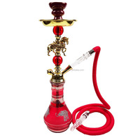 Pipe à eau en bois motif cheval doré, 1/2 haute qualité, pour tabac, shisha hookah portable