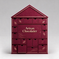 Boîte cadeau haut de gamme en carton extra rigide, personnalisée, à double porte, avec calendrier, pour chocolats, noix et bonbons