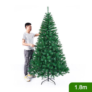 Cây thông Noel giả cao 1.8m, phủ nhung xanh, chất liệu PVC, trang trí Giáng sinh, đế sắt, chất lượng cao, dùng cho nhà và tiệc tùng - Product Image 4