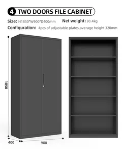 Steel Filing Black Color Sand Texture Cabinet Metal Cabinets Steel Cabinet Storage Office Furniture Customized Metal Cupboard
