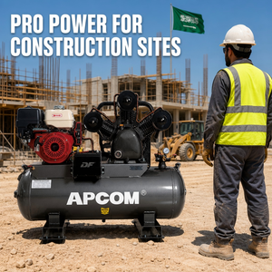 Compresseur d'air industriel à essence APCOM 15HP 300L |   Pompe à piston haute pression 8-12,5 bars, refroidie par air, pour travaux miniers - Product Image 2