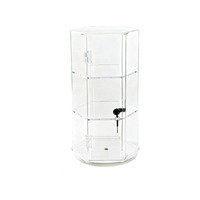Vitrine rotative en acrylique noir avec éclairage LED, vitrine transparente multicouche pour parfums, objets de collection, cosmétiques, etc.