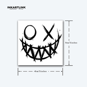 Adesivo per Tatuaggio Semipermanente Impermeabile per il Corpo, Faccina Sorridente Scura, Ecologico, Lunga Durata 15 Giorni, Personalizzabile - Product Image 4