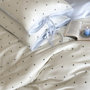 Ensemble de <span class=keywords><strong>housse</strong></span> de <span class=keywords><strong>couette</strong></span> et de draps en soie à pois, 4 pièces, doux et soyeux, respirant, certifié OEKO-TEX, coton 400TC, luxe pour la maison et la chambre à coucher - Product Image 4