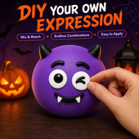 Jouet anti-stress Halloween Squelette Diable à visages changeants, avec fonction musicale et à pincer