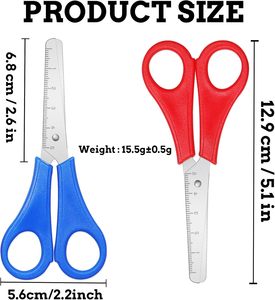Tijeras para Niños y Estudiantes - Punta Redonda Anti-Rayaduras para Medir y Cortar con Precisión, para Manualidades en Papel, Seguras y Suaves - Product Image 2
