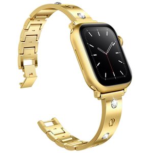 Banda de metal de diamante de lujo para mujeres correas de reloj inteligente que se ajustan a <span class=keywords><strong>Apple</strong></span> Watch Ultra 49mm <span class=keywords><strong>Iwatch</strong></span> 38mm 40mm 42mm - Product Image 2