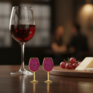 <b>Wine</b> Glass Shape Ruby Stone Stud Earrings Wholesale Turkish Handcrafted 925 Silver Sterling Jewelry - Product Image 3