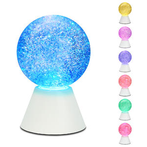 Boule de cristal lumineuse, ornement d'ambiance <span class=keywords><strong>liquide</strong></span> avec batterie, recharge, paillettes décoratives, cadeau lumineux, veilleuse - Product Image 4