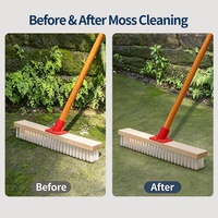Brosse de nettoyage de sol à poils en nylon avec manche en acier inoxydable de 120 cm pour cuisine, salle de bain, carrelage et joints