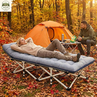 Lit portable moderne de luxe, pliable, réglable, extensible, capacité de charge de 200 kg (440 lb), tube en alliage d'aluminium, tissu Oxford, sac de transport, pour dormir