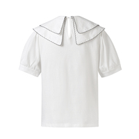 Chemisier en mousseline de soie pour femmes, élégant, col rond, manches courtes, rayures, décontracté, Design de bureau, formel, été
