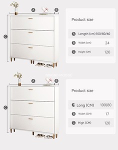 Armoire à chaussures à bascule blanche de conception haut de gamme - Product Image 6