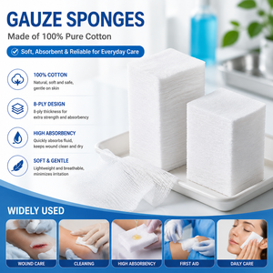 Compressas de Gasa Médica, Estériles y Transpirables <span class=keywords><strong>para</strong></span> la Limpieza y el Curado de <span class=keywords><strong>Heridas</strong></span> - Product Image 2