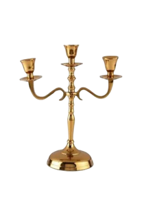 Bougeoirs vintage en bronze à trois et cinq têtes pour la décoration de dîners de mariage à l'hôtel, vaisselle élégante - Product Image 3