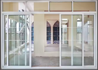 Porte coulissante moderne en aluminium à double vitrage avec écran en fibre de verre insonorisé pour le salon et le hall pour l'accès au balcon