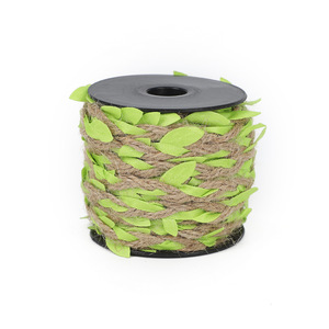 Corda di Juta Naturale con Foglie Verdi Artificiali 10M, Filo per Artigianato Fai-da-Te per Decorazioni Floreali di Matrimoni, Feste, Giardini e Casa - Product Image 4
