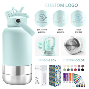 Logo personalizzato eco-friendly regolabile 3 in 1 Pet <span class=keywords><strong>Feeder</strong></span> 32oz portatile ciotola da viaggio in acciaio inox isolato cane bottiglia d'acqua - Product Image 4