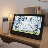 Offre Spéciale Station Météo Sans Fil LCD Domestique avec Capteur Extérieur, Prise en Charge du Port Série, Prévisions Météo RCC DCF, Plastique OEM/ODM