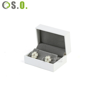 Caja de Joyería de Cartón con Cuero Sintético PU Blanco, Personalizable con Logotipo, para Anillos de Boda, Aretes y Joyas - Product Image 2