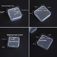 Petite boîte de rangement carrée transparente en plastique PP pour papeterie DIY, bijoux, équipement de pêche et articles électroniques