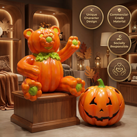 Chaise-banc géante personnalisée en résine de fibre de verre pour extérieur, en forme de citrouille d'Halloween, pour projet de décoration de ferme agrico-touristique et de champ de citrouilles