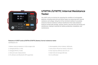 Testeur de résistance interne de batterie portable haute précision multi-plaques 0-3 0-70V à 4 bornes UT677A+ pour batteries au plomb-acide