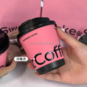 Vaso de Papel Desechable <span class=keywords><strong>para</strong></span> Café, Personalizado en Rosa, <span class=keywords><strong>para</strong></span> Té <span class=keywords><strong>con</strong></span> <span class=keywords><strong>Leche</strong></span>, Grueso, <span class=keywords><strong>para</strong></span> Llevar, <span class=keywords><strong>con</strong></span> Tapa - Product Image 3