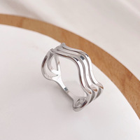 SSeeSY Design personnalisé bijoux de mode personnalité irrégulière non ternie bague en acier inoxydable plaqué or 18K pour hommes femmes