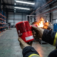 Dispositif d'extinction d'incendie à lancer 1000 g avec rapport CE/certification FDS, ligne de production de boules extinctrices