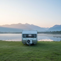 Caravana Moderna Ligera para 4 Personas, Versión Confort, Panel Solar de 600W, Batería de Plomo-Ácido de 200Ah para Viajes en Autocaravana