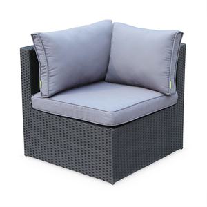 Conjunto de muebles de ratán para exteriores, conjunto de muebles de ratán de 5 asientos con mesa cuadrada de cristal, juego de Patio, 4 Uds. - Product Image 4