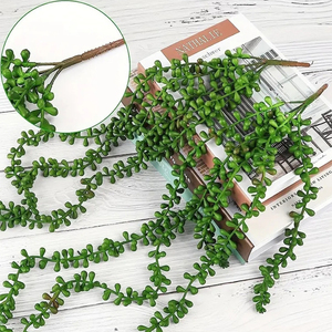 Lồng vào nhau giả ô liu lá gạch Trần chịu nhiệt nhựa tán lá trong nhà màu xanh lá cây tường treo cây nhân tạo - Product Image 4