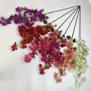 Gros Faux Bougainvillier <span class=keywords><strong>Arbre</strong></span> Décor Soie Arrangement Floral Fleur Artificielle Rouge Bougainvillier Branche - Product Image 4