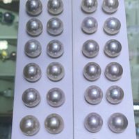 Paire de perles rondes blanches d'eau douce naturelles de qualité AAA de 10 à 11 mm pour la fabrication de bijoux en DIY pour boucles d'oreilles
