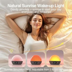 Despertador Inteligente con Altavoz, Luz para Despertar, Control por Aplicación, Bluetooth, WIFI, Ruido Blanco, Ayuda para Dormir, Luz Ambiental para Dormitorio, Yoga, Noche - Product Image 2