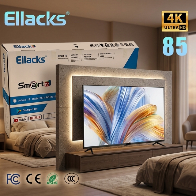 85 Inch 4K UHD Frameless Android Smart TV BT Dual Band WiFi DVB ATSC ISDB LED Televisores OEM Wholesale Factory Price