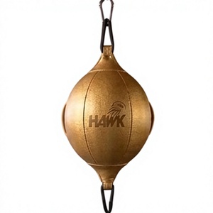 KLTW INT'L Ballon de vitesse de boxe à double extrémité, sac de frappe lourd en cuir PU, avec attache élastique, pour entraînement de réflexes à domicile, en salle de sport et MMA - Product Image 1