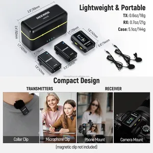 Chứng Khoán Neewer Cm28 Không Dây Lavalier Microphone Với Sạc Trường Hợp 1 Nhấp Chuột Tiếng Ồn Hủy Bỏ Ve Áo <span class=keywords><strong>Mic</strong></span> Cho Iphone/Android/<span class=keywords><strong>PC</strong></span>/Máy Ảnh - Product Image 6