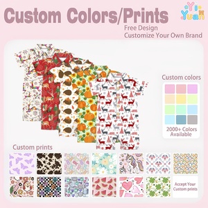 Combinaison bébé à col imprimé sur <span class=keywords><strong>le</strong></span> thème des fêtes, à manches courtes, boutonnée, une pièce, pour Noël et Halloween, vêtements pour nourrissons - Product Image 3