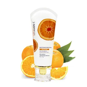 Vitamin C Facial Cleanser Gentle Natural Fruit Orange Remove Blackhead Face Wash Small MOQ Private Label