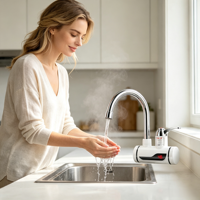Robinet d'eau chaude instantanée populaire avec affichage numérique de la température, chauffe-eau électrique pour la cuisine et l'usage domestique quotidien