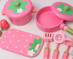 Ensemble de vaisselle de <span class=keywords><strong>cuisine</strong></span> en bois poli écologique pour enfants et familles, jouets interactifs pour jeux de rôle de <span class=keywords><strong>restaurant</strong></span> - Product Image 2